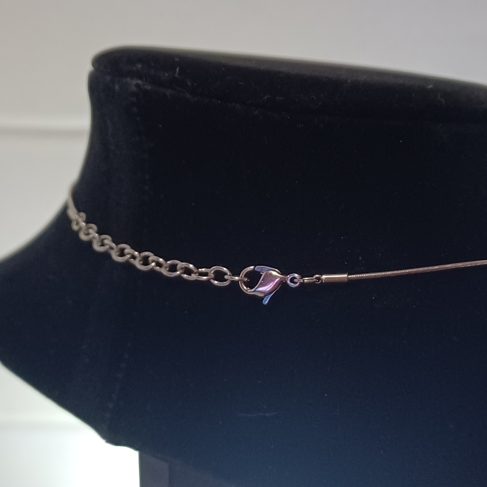 Monet Light Blue Crystal Dangle Necklace - Picture 6 of 7